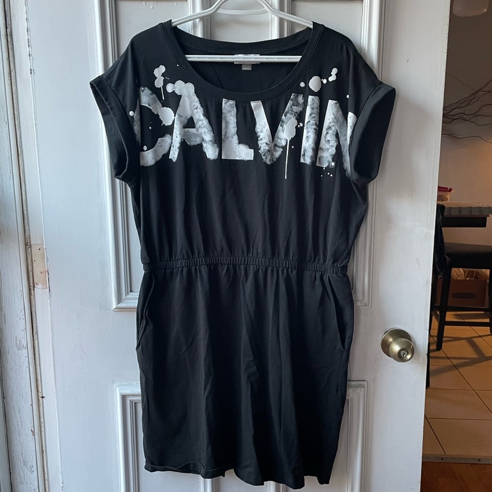 Calvin Klein Paint Splatter T-shirt Dress - With Pockets!